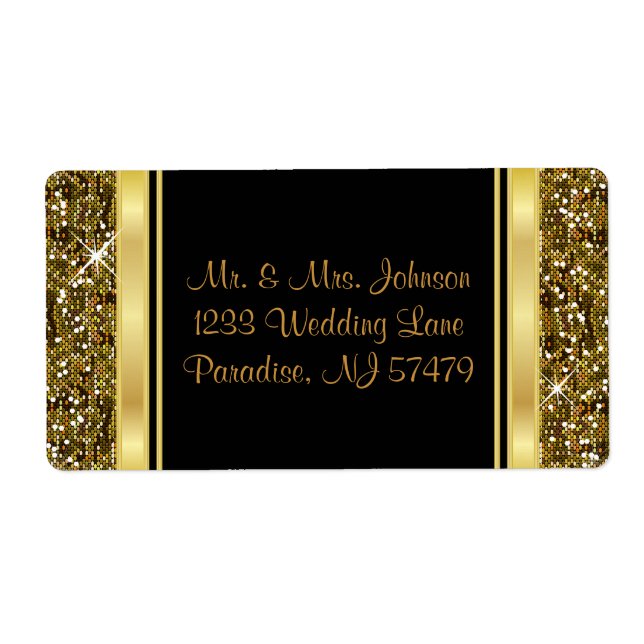 Parties scintillant d'or Confetti et Black Eleganc (Devant)