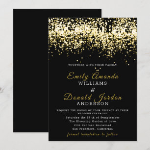 Parties scintillant d'or Confetti Faire-part de ma