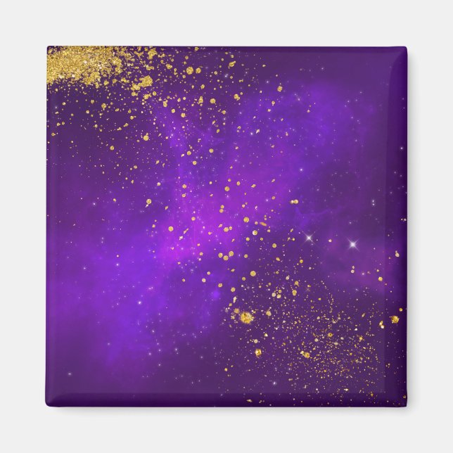 Parties scintillant d'or et aimant de galaxie pour (Devant)