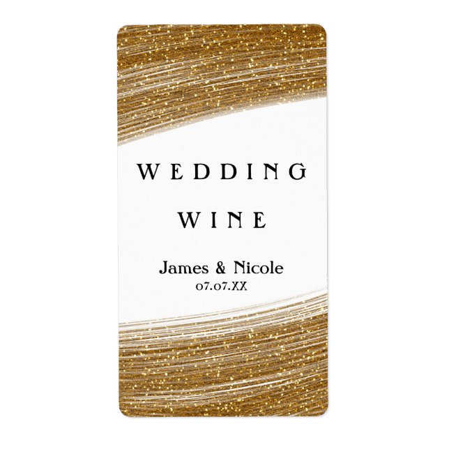 Parties scintillant d'or et blanc étincelant Étiqu (Devant)