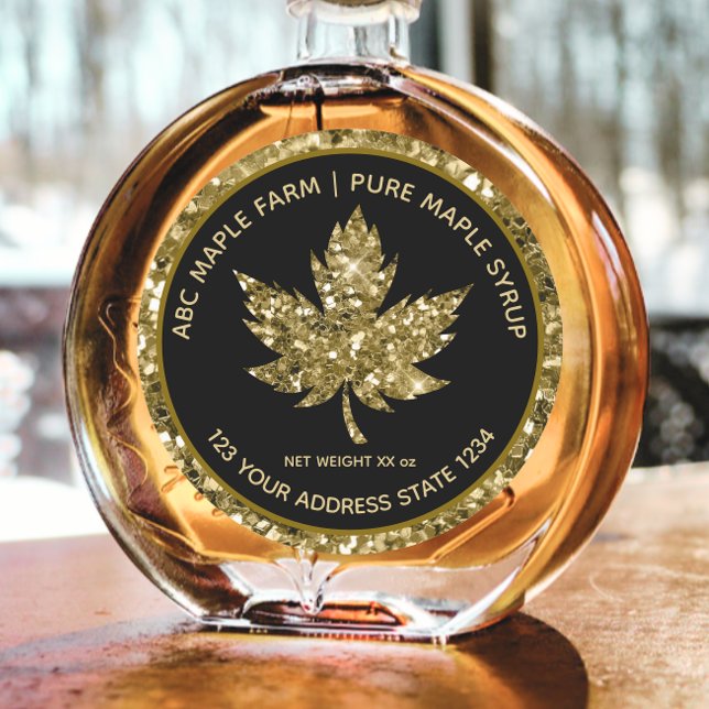 Parties scintillant d'or et Étiquette de sirop d'é (Créateur téléchargé)