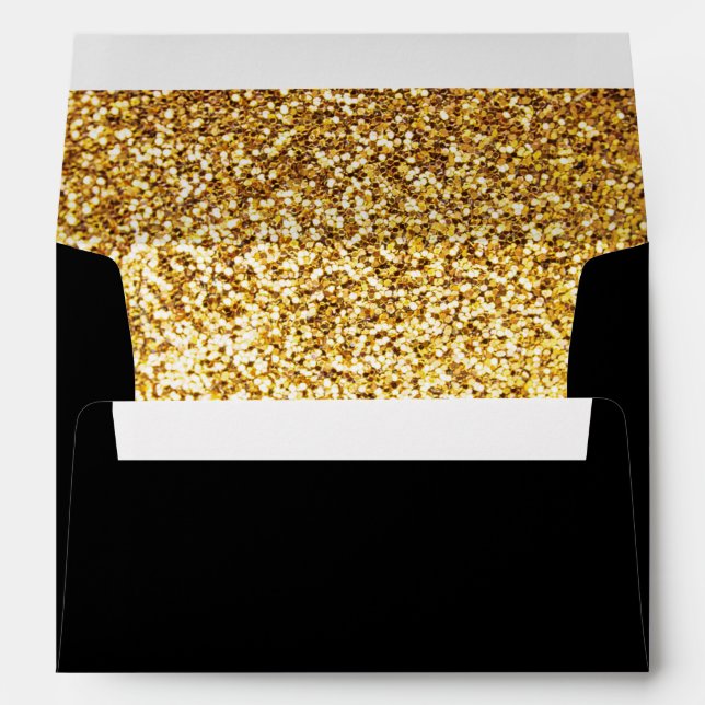 Parties scintillant d'or (faux) avec enveloppes d' (Dos (Bas))
