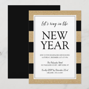 Parties scintillant d'or Faux Invitation de la Soi