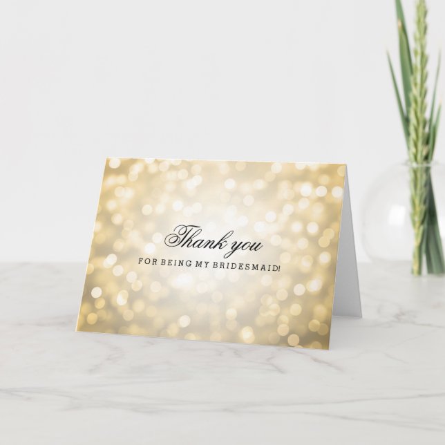 Parties scintillant d'or feux Merci Bridesmaid (Devant)