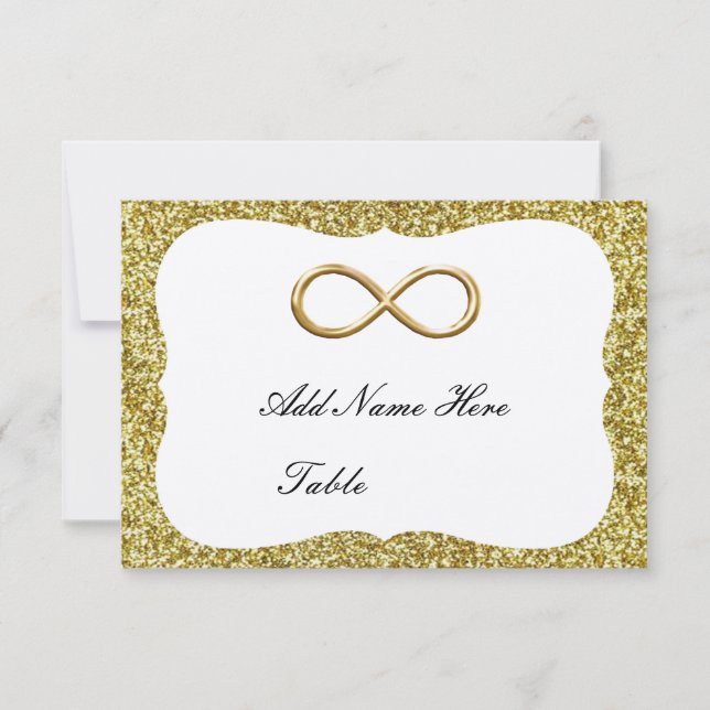 Parties scintillant d'or Infinie Table Place Carte (Devant)