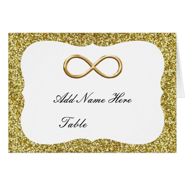 Parties scintillant d'or Infinie Table Place Carte (Devant Horizontal)