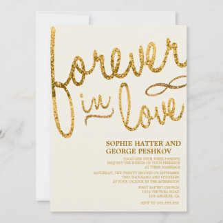 Parties scintillant d'or Invitations de mariage ro
