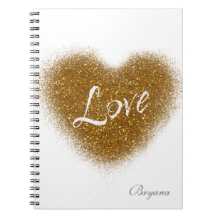 Parties scintillant d'or LOVE Heart Glamor Carnet 