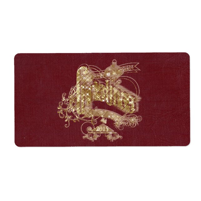 Parties scintillant d'or Noël - Étiquette (Devant)