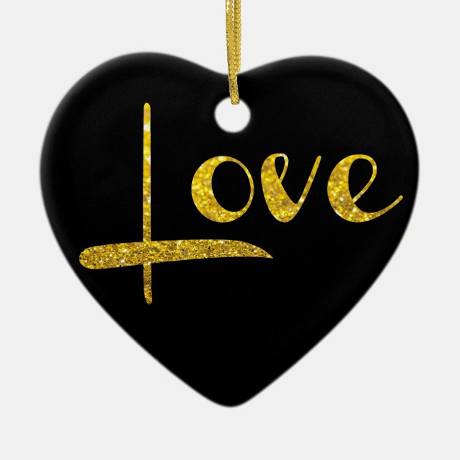 *~* Parties scintillant d'or Ornement d'amour du c (Devant)