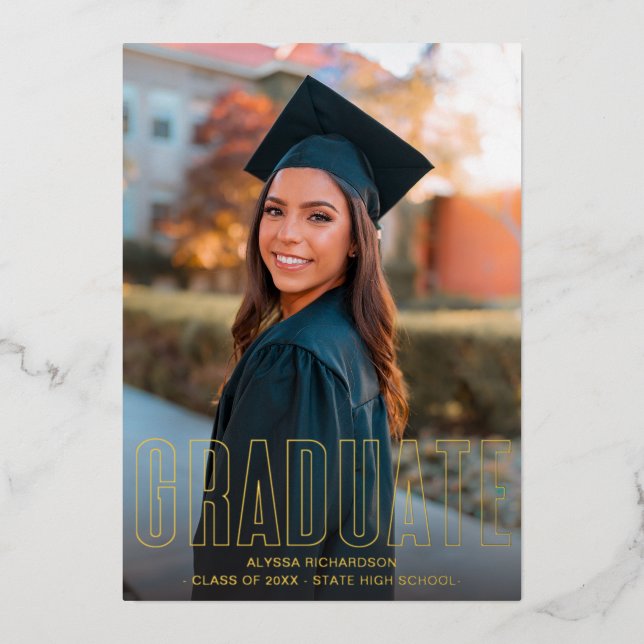 Parties scintillant d'or photo VER Foil Faire-part (Recto)