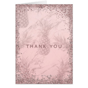 Parties scintillant d'or rose rose  d'ananas Merci