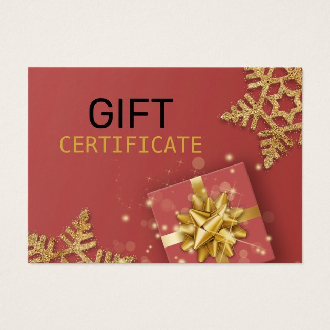 Parties scintillant d'or Snowflakes boîte cadeau C (Devant)
