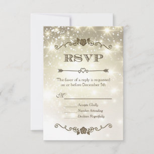 Parties scintillant d'or Sparkles Mariage RSVP