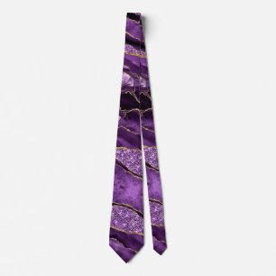 Parties scintillant d'or violet Cravate brillant