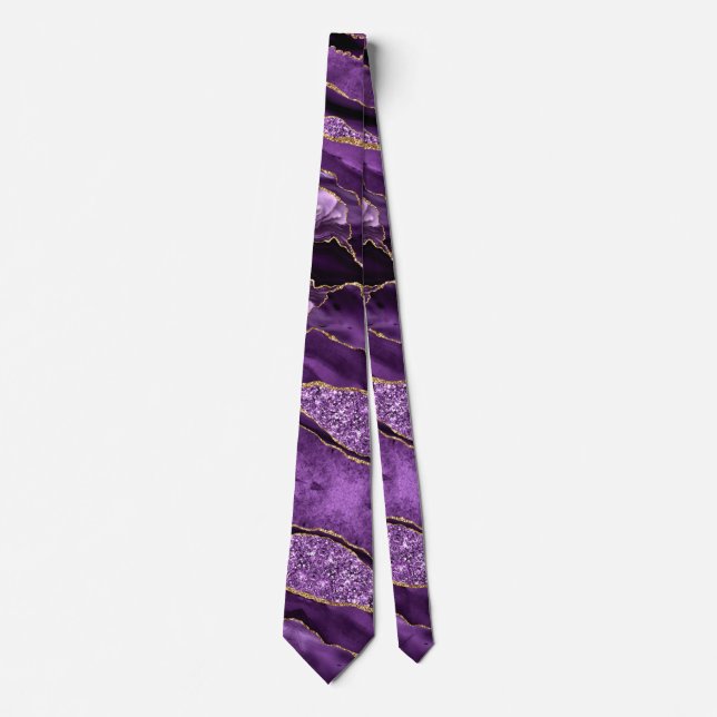 Parties scintillant d'or violet Cravate brillant (Devant)