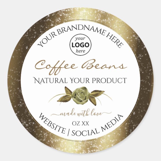 Parties scintillant dorée de luxe Étiquette de pro (Devant)