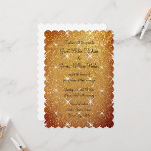Parties scintillant dorée glitzy glitzy invitation