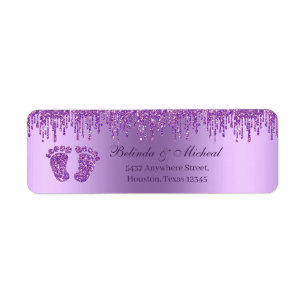 Parties scintillant Drip Purple Baby Feet Baby sho
