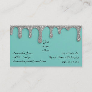 Parties scintillant en argent et Carte de visite T