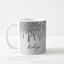 Parties scintillant en argent Mug de café céramiqu