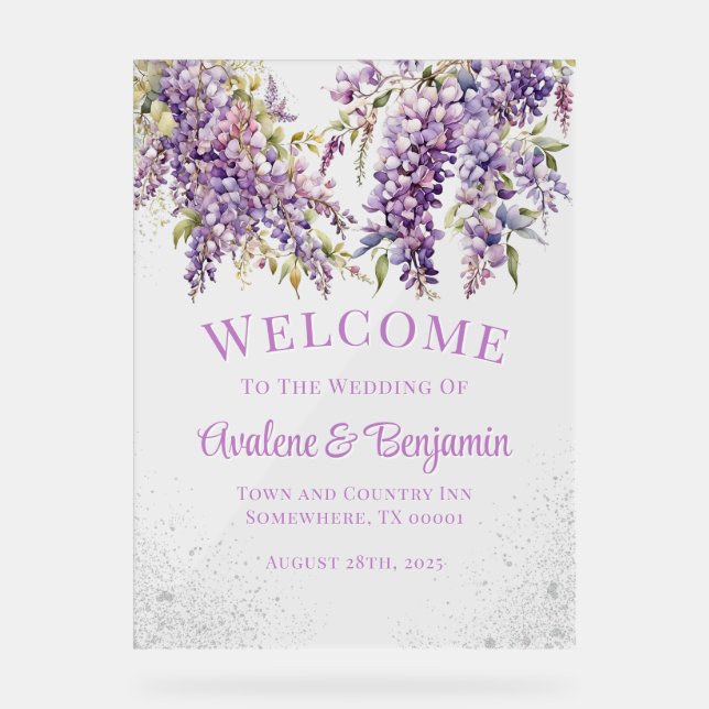 Parties scintillant en argent violet Wisteria Mari (Recto)