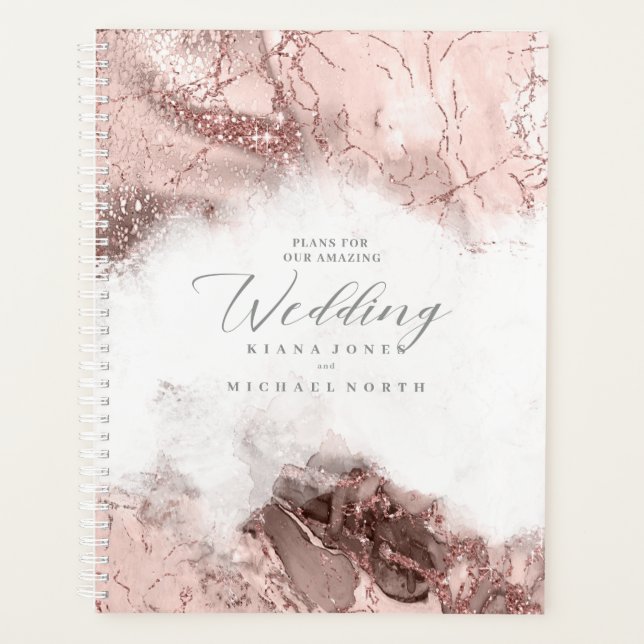 Parties scintillant en marbre Mariage Rose Gold ID (Devant)