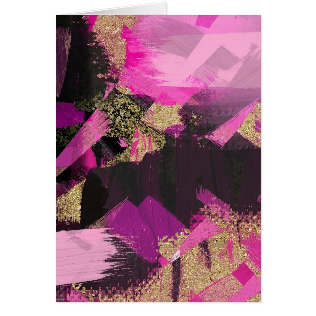 Parties scintillant en or noir rose Brush moderne  (Devant)