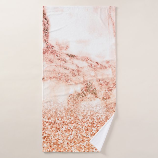 Parties scintillant en or rose chic ombre parties  (Serviette de bain)