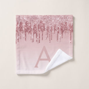 Parties scintillant en or rose et monogramme étinc