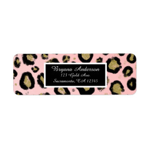 Parties scintillant en or rose & Léopard noir Swee