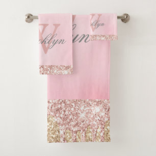 Parties scintillant en or rose vierge Vernis Monog