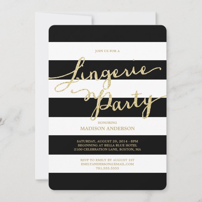 Parties scintillant et glam| Invitation de la Ling (Devant)