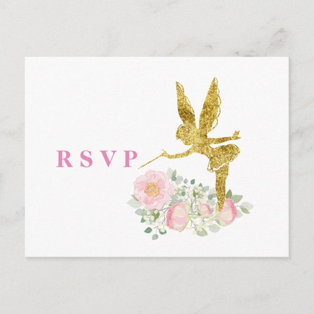 parties scintillant fée invitation rsvp (Devant)