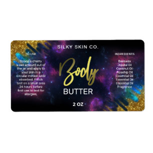 Parties scintillant Galaxy Beurre de corps noir et
