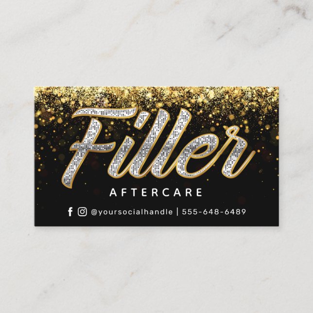 Parties scintillant Gold Filler carte de soins pos (Devant)
