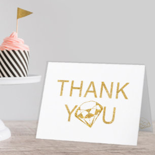 Parties scintillant Gold Gem Anniversaire Carte de