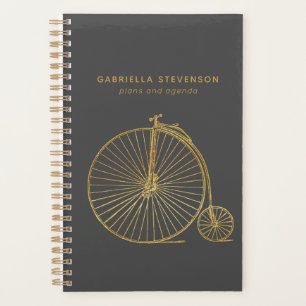 Parties scintillant Gold Penny Farthing Vélo Gris 