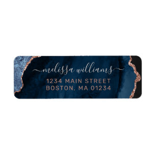 Parties scintillant Gold Rose Chic Blue Adresse de