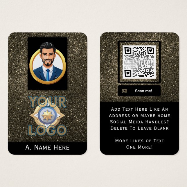 Parties scintillant Gold Sécurité privée Professio (Devant & derrière)