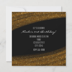 Parties scintillant Gold Sparkle & Invitations Bla