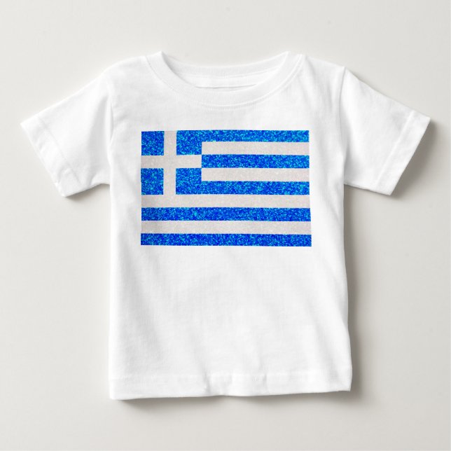 Parties scintillant Grèce drapeau bébé tshirt (Devant)