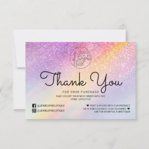 Parties scintillant Holographe Rainbow Ombre Merci