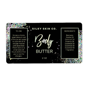 Parties scintillant holographique de luxe Black Bo