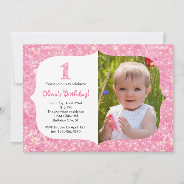 Parties scintillant Invitation d'anniversaire (Devant)