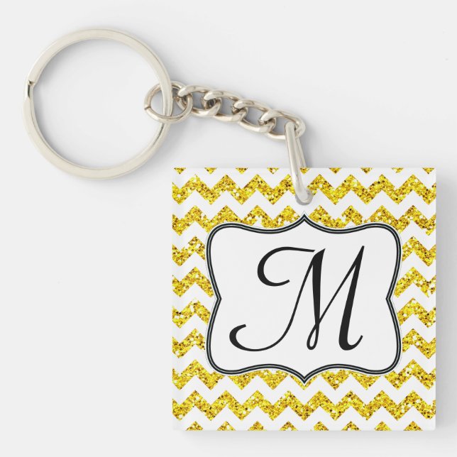 Parties scintillant Jaune moderne Chevron Zig Zag  (Devant)