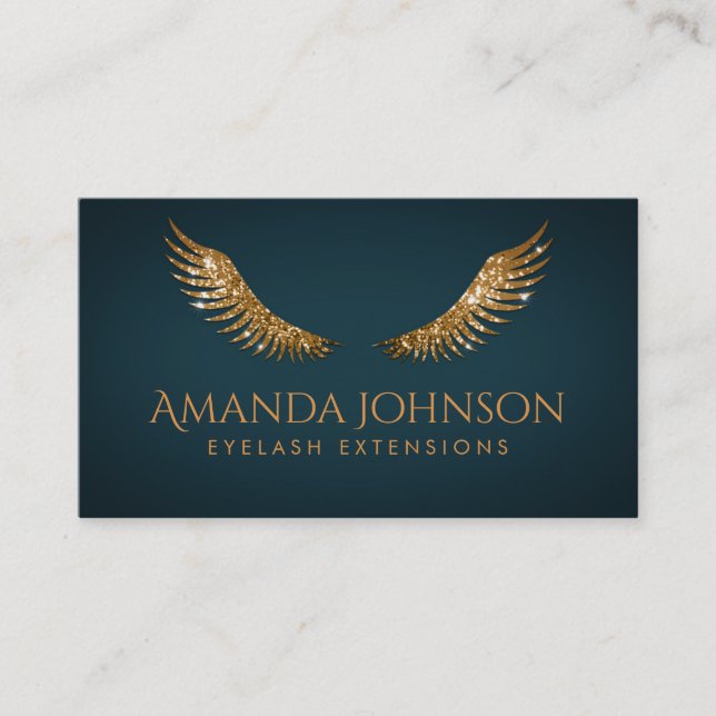 Parties scintillant Lashes Gold Wings Carte Bleu f (Devant)