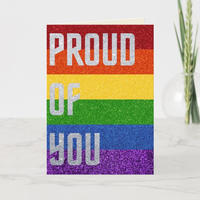 PARTIES SCINTILLANT LGBT Fière De Vous Carte (Devant)