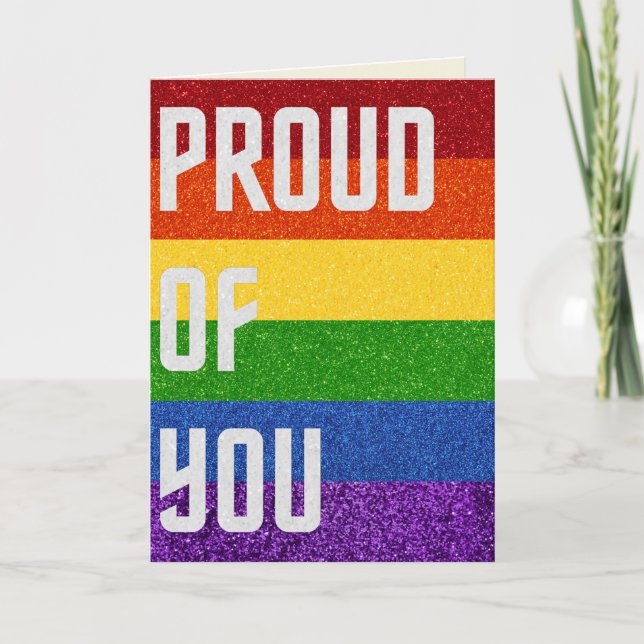 PARTIES SCINTILLANT LGBT Fière De Vous Carte (Devant)