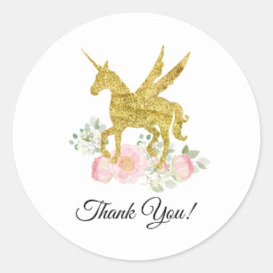 parties scintillant licorne avec autocollants fleu